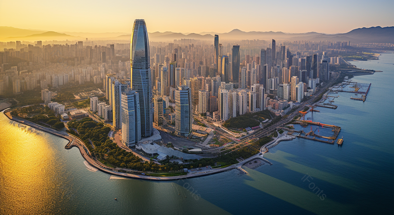 城市航拍青岛东部城区现代化高楼,高清,摄影图,摄影图片,图片大全,摄影图免费下载
